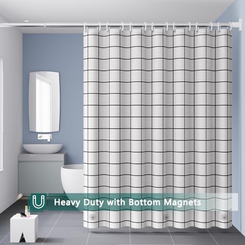 Shower Curtain Liner, 100% Waterproof Peva Shower Curtains with 3 Duty Heavy Bottom Magnets and 12 Rust Proof Grommets, 72x72 Weighted Shower Liner for Shower Stall, Bathtubs