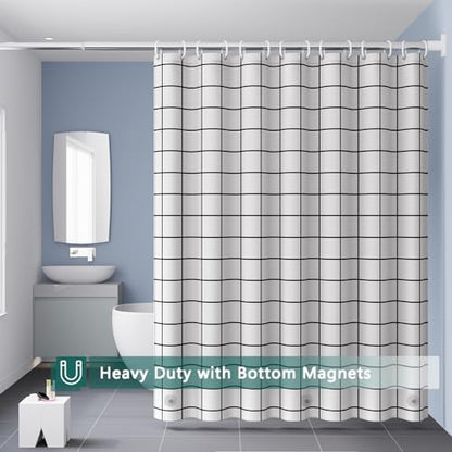 Shower Curtain Liner, 100% Waterproof Peva Shower Curtains with 3 Duty Heavy Bottom Magnets and 12 Rust Proof Grommets, 72x72 Weighted Shower Liner for Shower Stall, Bathtubs