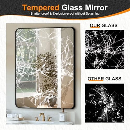 Delma Bathroom Vanity Mirror, Black Framed Mirror for Over Sink, 30x40