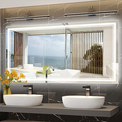 Ratsamee 84"x40" LED Bathroom Mirror with Lights, Backlit + Front Lit