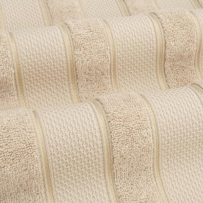 American Soft Linen Salem 100% Cotton Turkish 4 Piece Bath Towels for Bathroom, 600 GSM Soft Absorbent Quick Dry Bath Towel Set, Beige