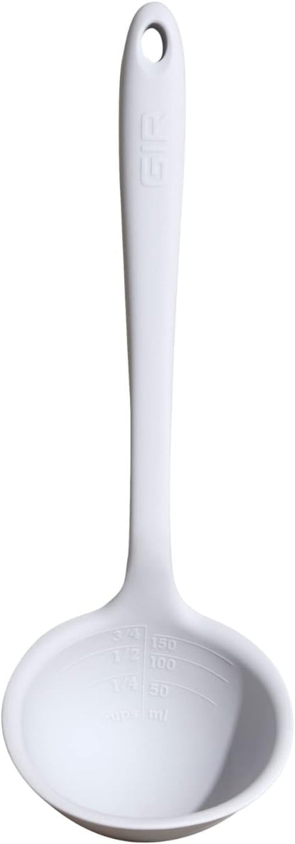 GIR: Get It Right Silicone Soup Ladle - Non-stick Heat Resistant Seamless Kitchen Cooking Serving for Soups, Chili, Sauces, Batter, and More - Ultimate, Studio White