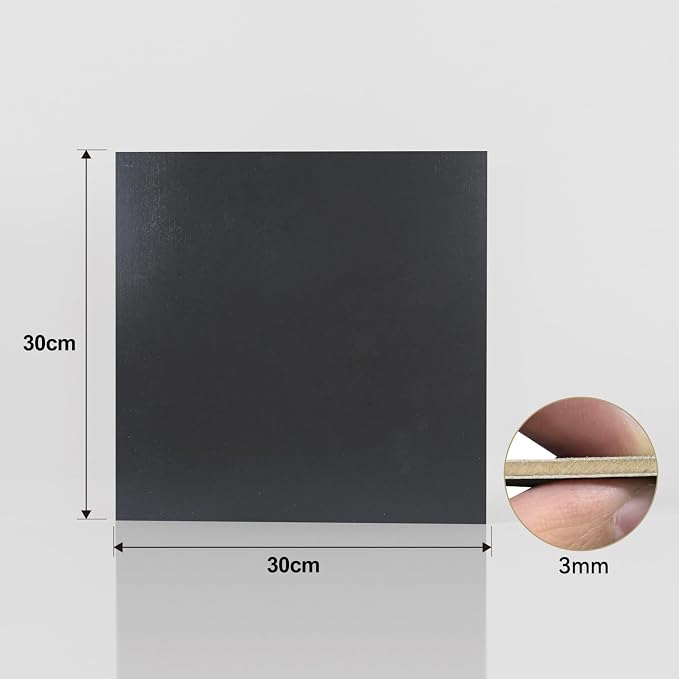 8 Pack Black Basswood for Laser Cutting, 12"x12"x1/8" (3 mm) Double-Sided Colored Plywood Sheets, for Laser Engraving, DIY Craft Wood & School Projects