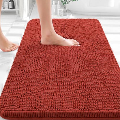 OLANLY Bathroom Rugs 35x24, Extra Soft Absorbent Chenille Bath Rugs