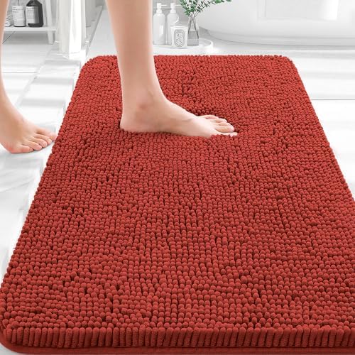 OLANLY Small Bathroom Rugs 30x18, Extra Soft Absorbent Chenille Bath Rugs