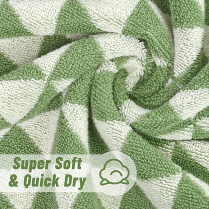 Jacquotha Hand Towels Green (Geometric Triangle)