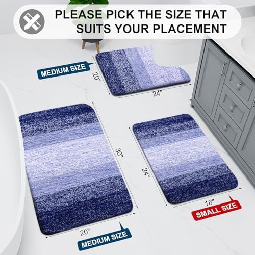 Arotive Microfiber Bathroom Rugs, Shaggy Soft Absorbent Bath Rug, 30x20