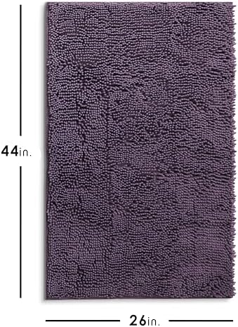 Hearth & Harbor Bathroom Rugs, Chenille Bath Mat - Machine Washable Bath Mats for Bathroom Non-Slip Backing Rubber, Quick Dry Bathroom Mat