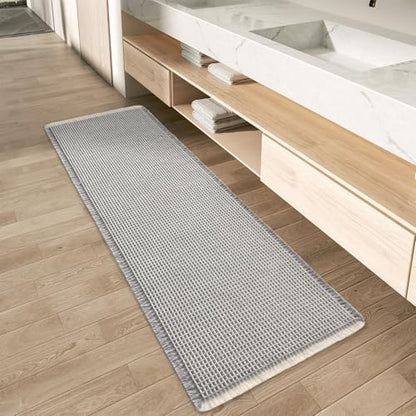 Upgraded Waffle Bath Mat Runner Absorbent Non Slip Bathroom Mat, 2' x 5'