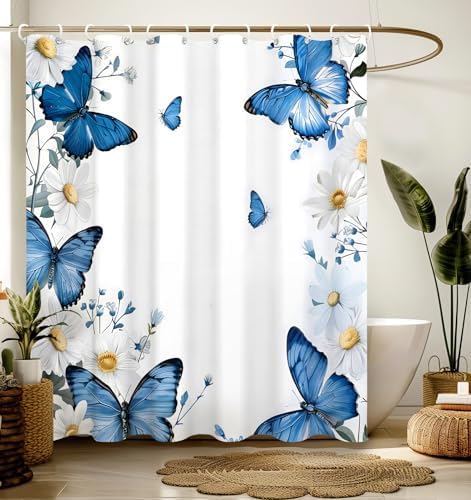 Bathroom Shower Curtain Cute Cortinas para Baño 72 x 72, Butterfly