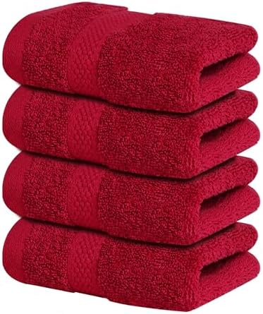 Infinitee Xclusives 100% Cotton Luxury Wash Cloths for Showering - 4 Pack