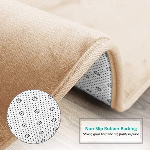 Clara Clark Bathroom Rugs, Velvet Memory Foam Bath Mat, Non-Slip, Machine Washable Bath Rugs - Dries Quickly, Ultra Soft Plush Bath Mats for Bathroom, 20 x 32, Cream