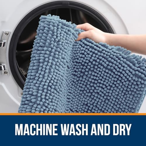 OLANLY Bathroom Runner Rugs 45x27, Extra Soft Absorbent Chenille Bath Rugs