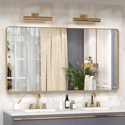 55x30 Inch Gold Bathroom Mirror for Wall