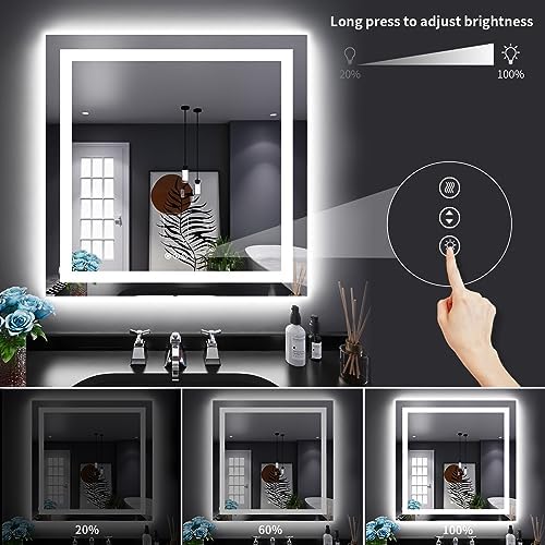 LOAAO 32"X32" LED Bathroom Mirror with Lights, UL Listed