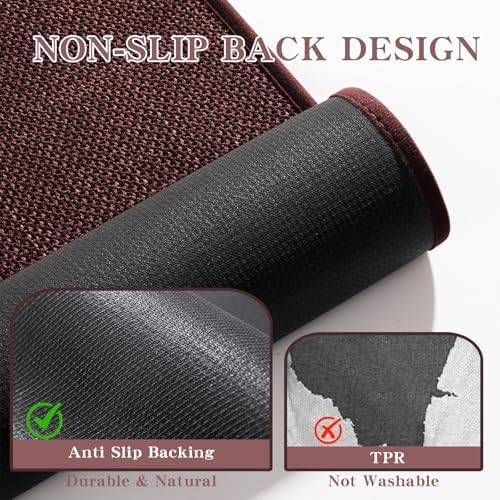chakme Bathroom Rugs Mat 32x17, Ultra Thin Non Slip Bath Mat Quick Dry Absorbent Bath Mat for Bathroom Floor, (Dark Purple, 32"x17")