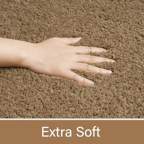 LOCHAS Bathroom Rug Runner 24x60 Inch, Bath Rugs Non Slip, Light Brown