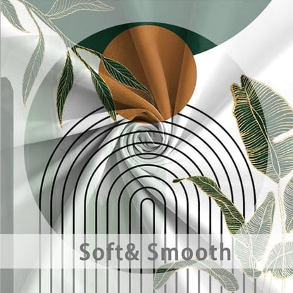 Abstract Boho Green Shower Curtain for Bathroom 60x72 Inch