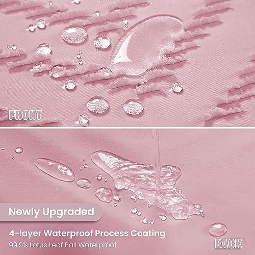 Siiluminisoy Pink Extra Long Boho Shower Curtain Pink Woven Fabric 78 in Shower Curtain, Tufted Chevron Striped, 72 x 78, Modern Chic Textured Minimalist Cute Shower Curtain for Bathroom
