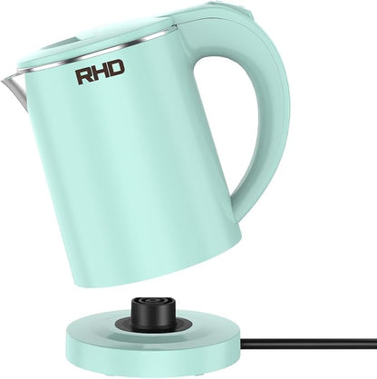 RHD 0.5L Small Portable Electric Kettles for Boiling Water, Stainless Steel Travel Kettle, 600W Fast Boil Teapot, Auto Shut-Off, Tea Kettle & Hot Water Boiler Perfect For Travel, Coffee, Tea (Green)