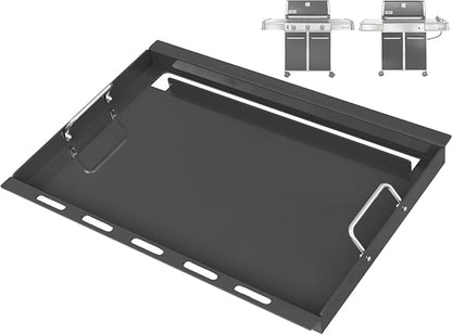 Full Size Griddle Insert for Weber Genesis 300 Series Gas Grills, 7524 Flat Top Grill Griddle Insert with Handles for Weber Genesis E310 E320 S330 EP310 EP320 EP330 CEP-310 Series, Carbon Steel