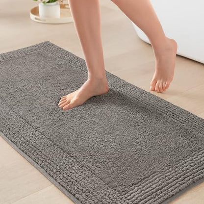 Madison Park Splendor Reversible 100% Cotton Bath Rug, 24 x 44, Charcoal