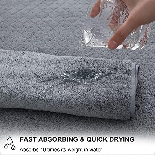 Ycosy 2 Pack Hand Towels Set 16"x31",Grey Towel Set for Bathroom,Quick Dry Thick and Highly Absorbent Hand Towel,Ultra Soft Microfibers Premium Towel Set for Bathroom Hotel,Spa,Gym
