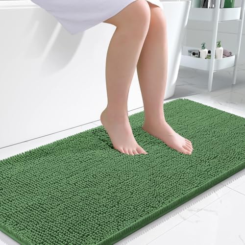 OLANLY Bathroom Runner Rugs 47x24, Extra Soft Absorbent Chenille Bath Rugs