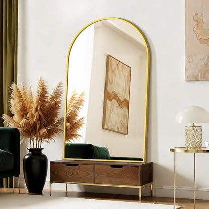 FICTOR 30" x 50" Arched Bathroom Vanity Mirror for Over Sink, Gold