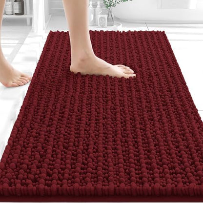 OLANLY Bathroom Rugs 34x21, Thick Soft Absorbent Chenille Bath Rugs