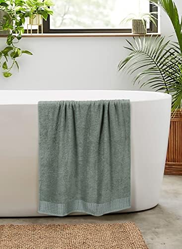 GLAMBURG 100% Cotton 2 Pack Oversized Bath Towel Set 28x55 Inches, Ultra Soft Highly Absorbant Compact Quickdry & Lightweight Large Bath Towels, Ideal for Gym Travel Camp Pool - Jade