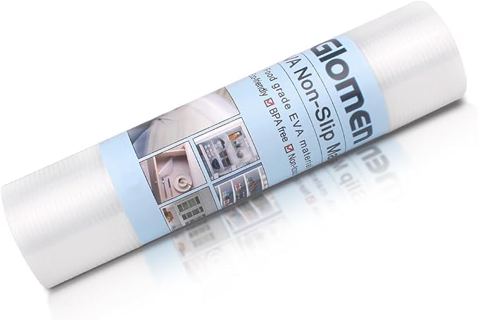 Glomen Shelf Liner, Non-Slip Cabinet Liner, Washable Oil-Proof for Kitchen Cabinet, Shelves, Refrigerator, Storage, Desks, 12 Inches x 10 FT, Non Adhesive Drawers Liner (12 Inches x 10 FT)…