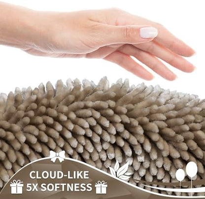 Yimobra Long Bathroom Rugs Runner 70x24 Inch, Extra Thick Soft Absorbent Chenille Bath Mat, Non Slip Machine Washable, Quick Dry Bath Rugs for Bathroom Floor, Tub and Shower, Camel