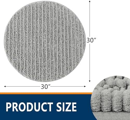 Smiry Bathroom Rugs Round 30X30, Extra Soft Rubber Backing Bath Mats