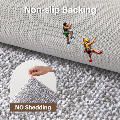 60x24 Bathroom Rugs Non Slip Washable, Soft Absorbent Bath Mat Light Grey