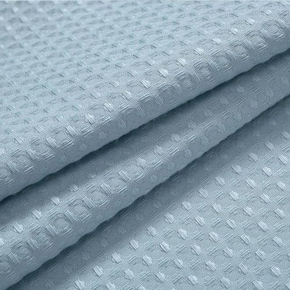 River Dream Heavyweight Waffle No Hook Shower Curtain with Liner,Blue,71x86