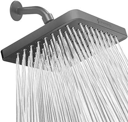 SparkPod Rain Shower Head, 8 Inch Square, Charcoal Grey Finish