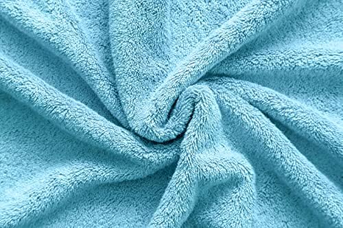 American Veteran Towel 100% Cotton Turkish Bath Towels for Bathroom 4 Pack, 27x54 Extra Large Premium Soft Drying Bathroom Towels, Sky Blue