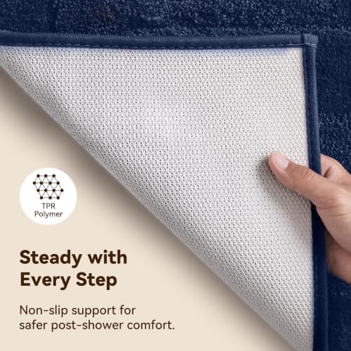 GRANNY SAYS Blue Bathroom Rug 36" x 24", Non-Slip Microfiber Bath Mat