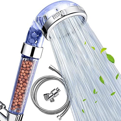 Nosame® Shower Head with Hose and Braket, Filter Filtration High Pressure Water Saving 3 Mode Function Spray Handheld Showerheads for Dry Skin & Hair