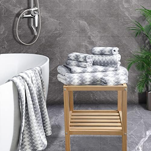 Gray Hand Towels Set 2 Pack-16“x31” Ultra Soft Microfibers Bathroom Towel Set Highly Absorbent Quick Dry Luxury Premium Towel Lightweight Cozy Durable Hand Towel Collection Hotel Spa Gym Kitchen