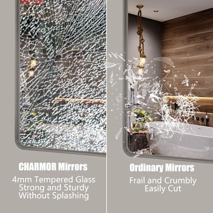 26x36 Inch Silver Bathroom Mirror for Wall