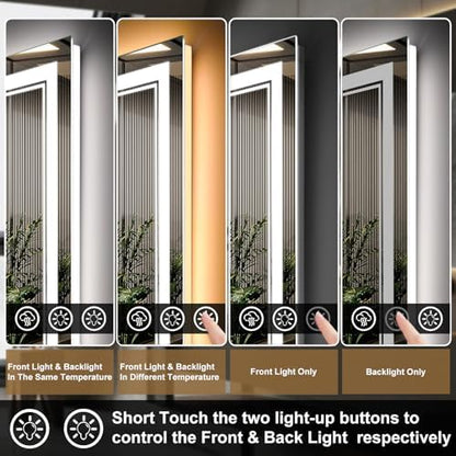 Ratsamee 30"x36" LED Bathroom Mirror with Lights, Backlit + Front Lit