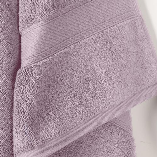 SUPERIOR Egyptian Cotton Plush & Absorbent, Bath Towel Set of 2, Purple
