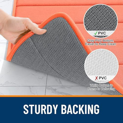 OLANLY Memory Foam Bath Mat 34x21, Super Soft and Absorbent Bathroom Rugs