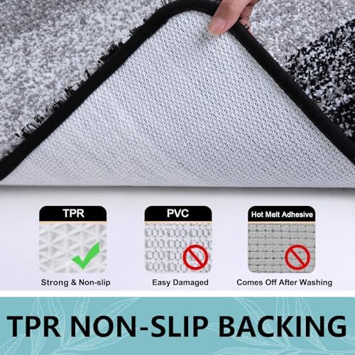 Arotive Microfiber Bathroom Rugs, Shaggy Soft and Absorbent Bath Rug, 24x24
