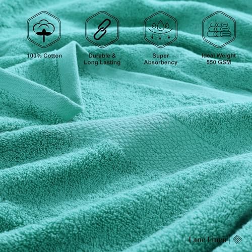 LANE LINEN Oversized Bath Sheet Set Absorbent Quick Dry 100% Cotton - Teal