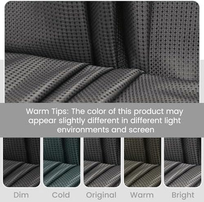 No Hook Waffle Shower Curtain with Snap in Liner Set, 54x80, Dark Grey