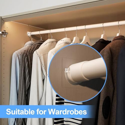 12 Pack Heavy Duty Shower Rod Holders No Drilling, Adhesive Curtain Rod Brackets for Wall, Tension Rod Holder Supports 30 lbs, Waterproof for Tile Marble, Home Rental RV (Rod Not Included)