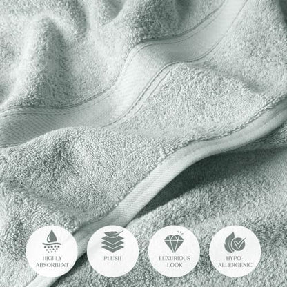 SUPERIOR Egyptian Cotton Ultra Plush & Absorbent, 3 Piece Set, Sea Foam